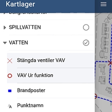 Stängda/Ur funktion  ventiler